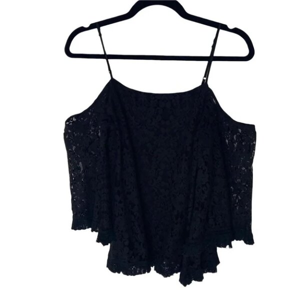 Bailey 44 Black Lace Cold Shoulder Top Size X-Small - Picture 4 of 8
